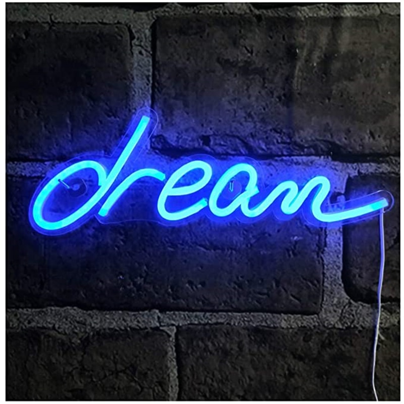 Dream Neon Signs USB for Led Neon Pub Cool Light Wall Art Bedroom Bar Decorations Home Accessories Party Novelty Display