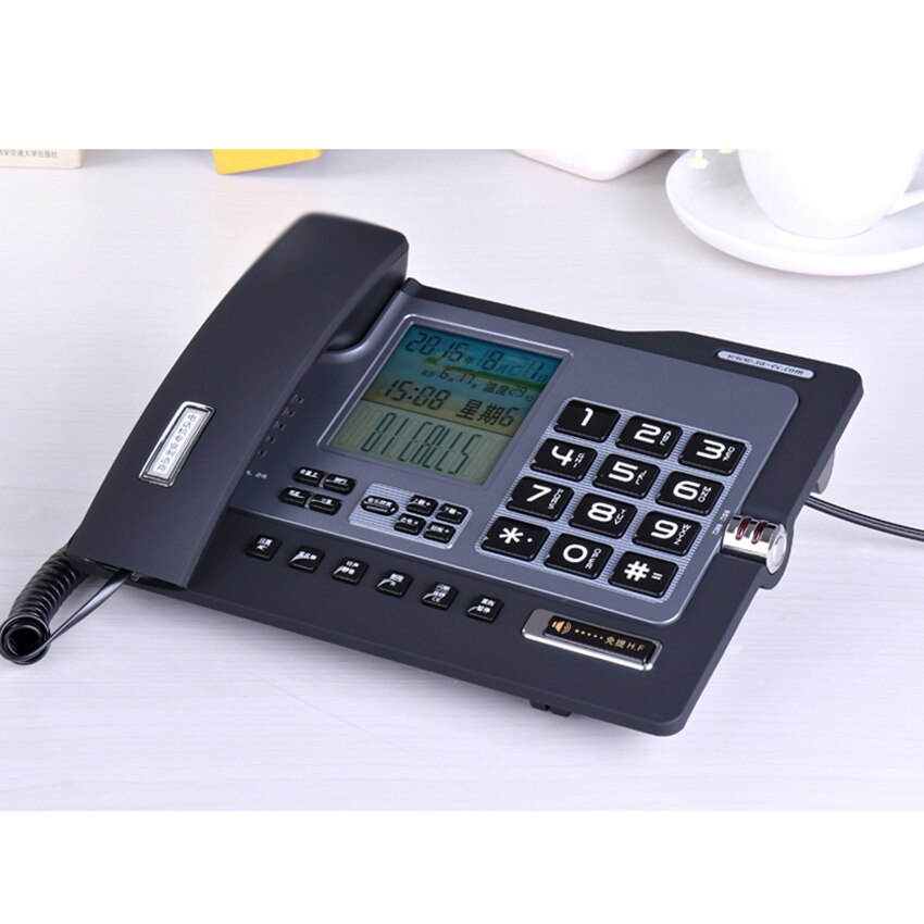 Office Home Corded Telephone Phone with Caller ID/Call Waiting, Speakerphone, Blacklist, Dual Interface Calculator &amp; Alarm Clock