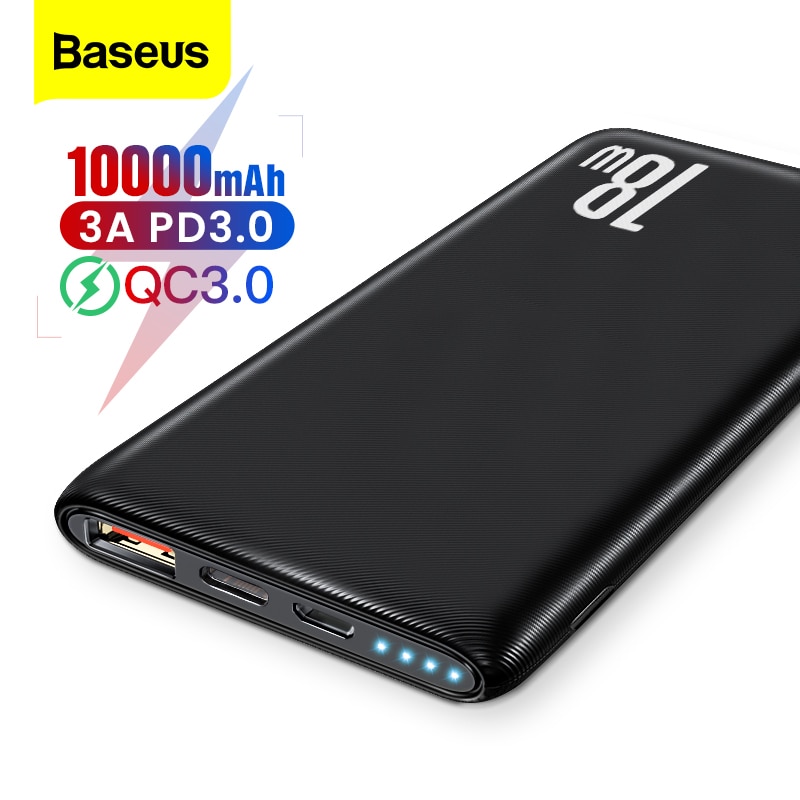 Baseus Quick Charge 3.0 10000Mah Power Bank Usb Type C Pd 10000 Powerbank Draagbare Externe Batterij Oplader Voor Xiaomi mi Iphone