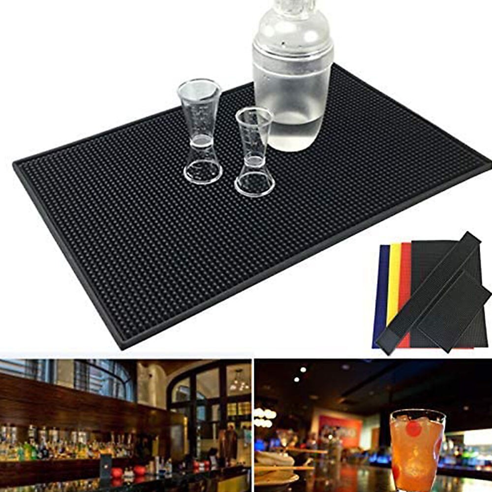 Alfombrilla de goma antideslizante para Bar, Mantel Individual rectangular de PVC para cocina, juego de tazas, cerveza, whisky, accesorios impermeables para Bar