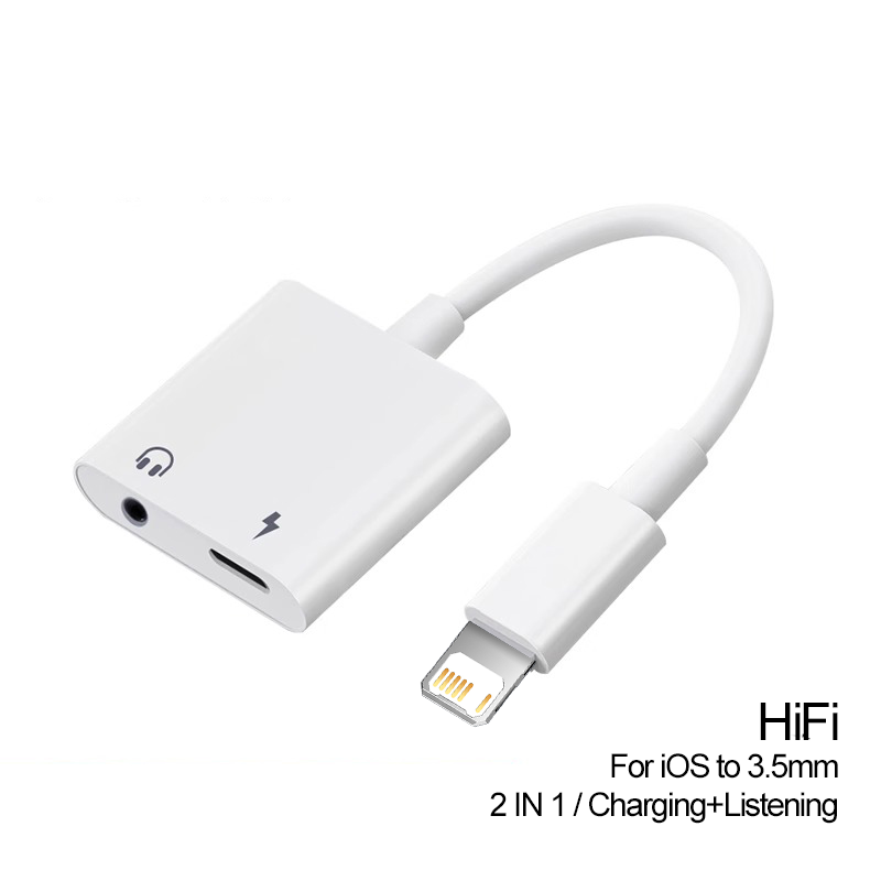 Adaptateur Audio Aux pour prise casque iOS vers 3.5 MM, accessoires pour écouteurs, adaptateur de téléphone pour iPhone 14 13 12 11 X Pro Max iPad: Black