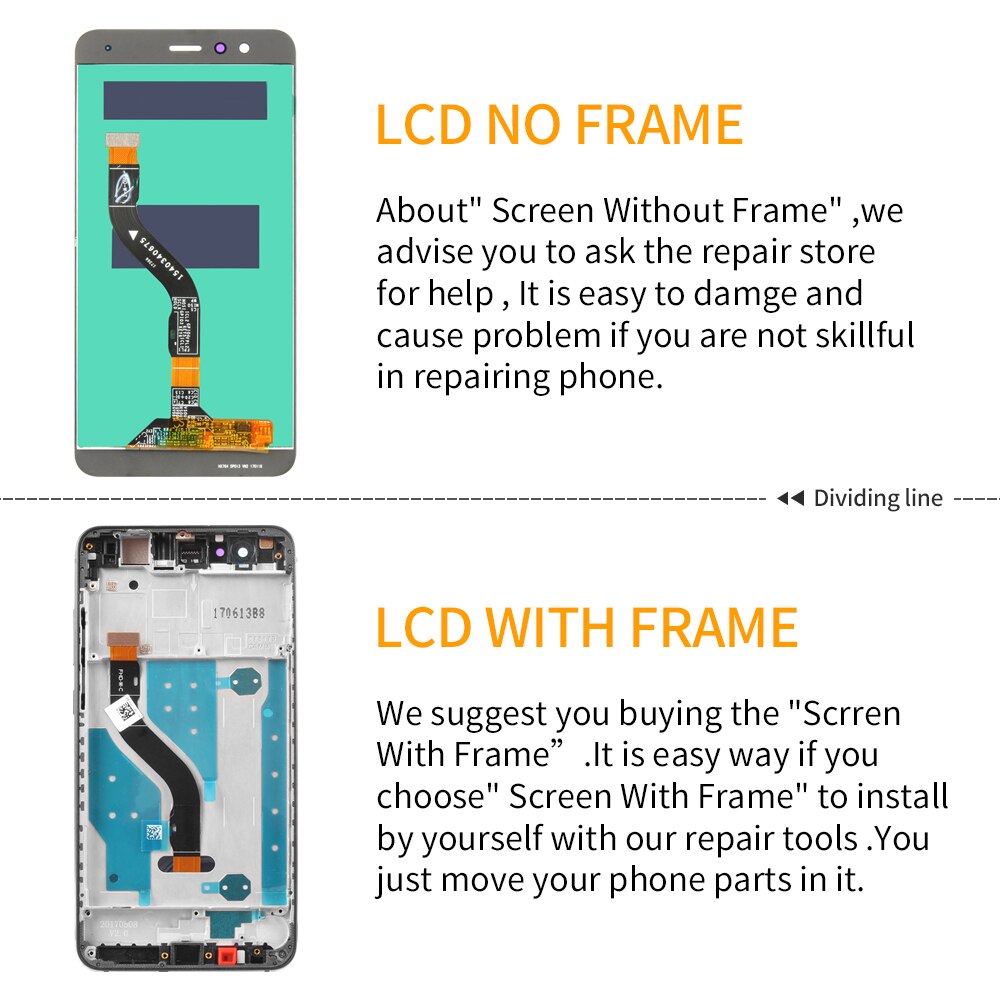 5.2 "ORIGINALE Per HUAWEI P10 Lite LCD Display Touch con Telaio di Montaggio per P10 Lite Schermo LCD WAS-LX1 WAS-LX1A WAS-LX2 WAS-LX3
