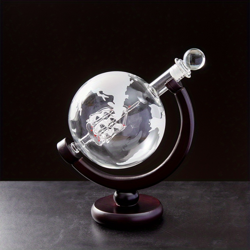 Carafe à whisky Globe, aérateur de vin, ensembles de verres à l'intérieur du cristal avec support en bois fin, carafe à liqueur pour tasse à Vodka, accessoires de Bar