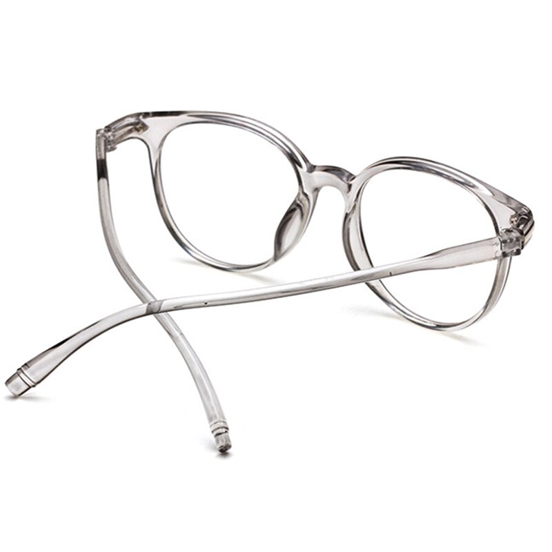 Transparenta runda glasögon glasögonbågar nörd kvinnlig glasögonbåge poäng noll vintage enkla glasögon klara linser