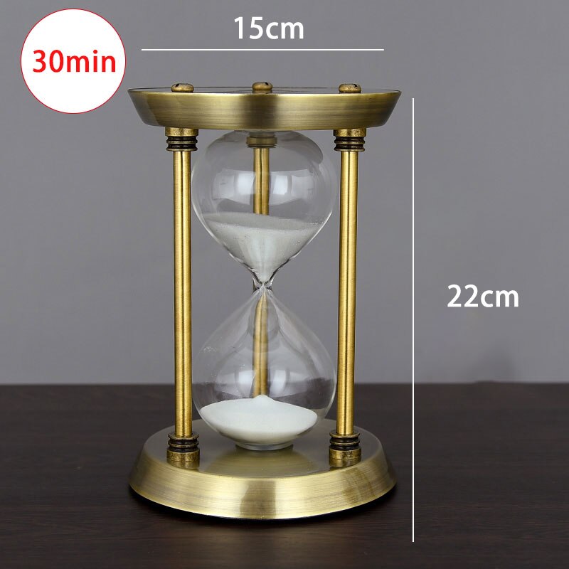 Metal Hourglass Timer Home Desktop Decor Hourglasses Countdown Decoration Timing Hourglass Crafts Home Office Decorations: 30min golden