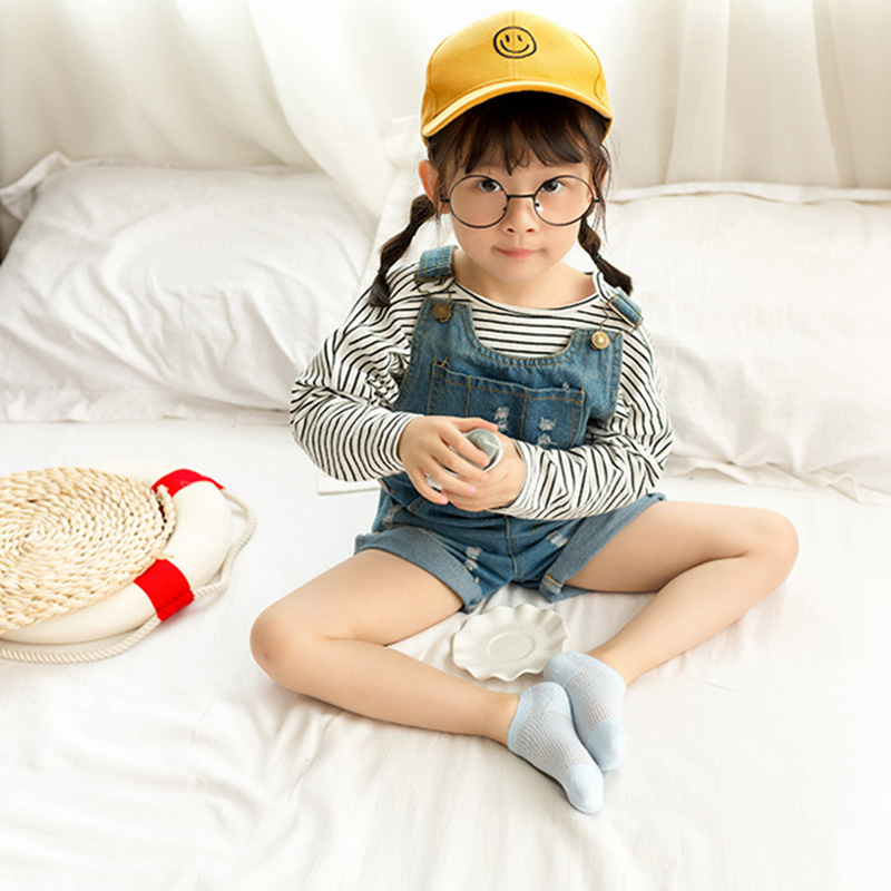 5 0 Pçs/lote Nova Primavera e Verão Malha Respirável-5T Meninos Do Bebê Meias Meias de Cores Doces Da Menina Do Bebê Meias Finas de Algodão das Crianças