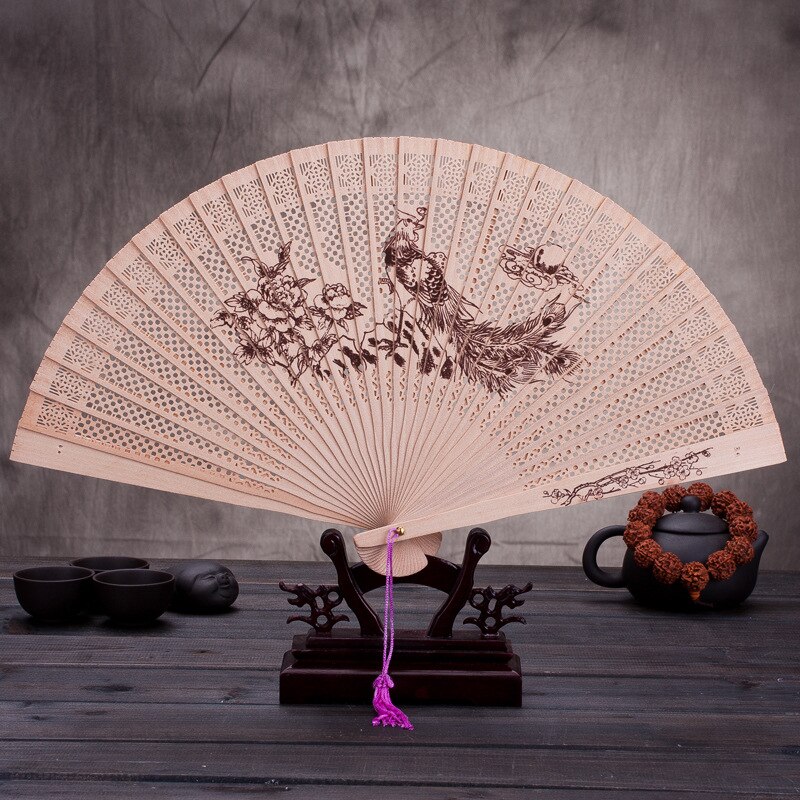 Hand Fan Japanese Decoration Fan for Dancing Wedding Hand Fans Folding Chinese Crafts Home Decor Garden: Danfeng map