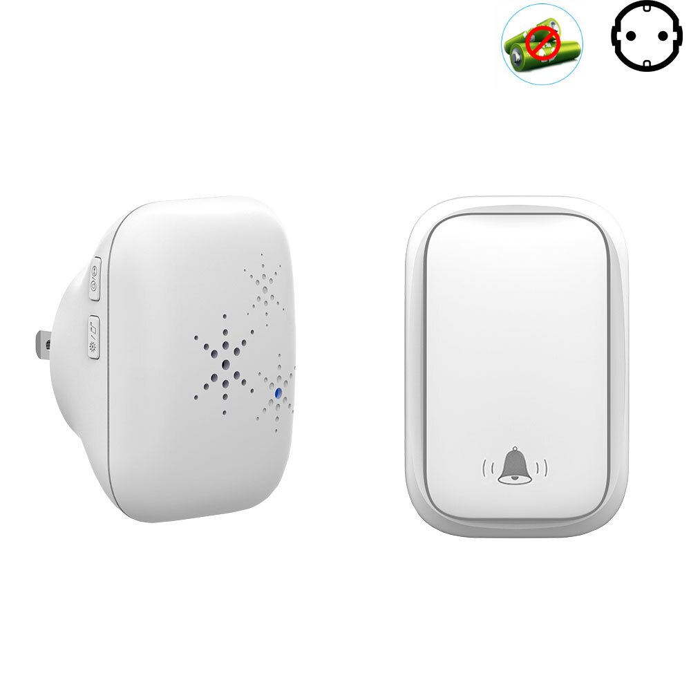 Wireless Doorbell Sets Self-Powered No Battery Required Transmitter Receiver 220V EU FR Smart Doorbell Outdoor Home Long Range: DB2 DBS2