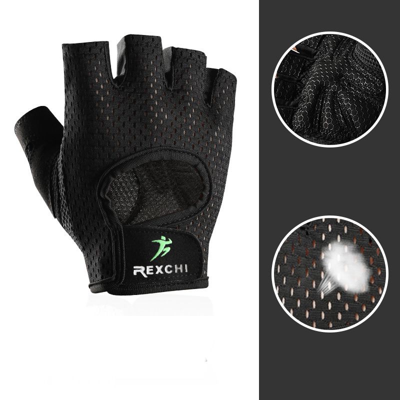1 Paar Fitness Half-Vinger Handschoenen Ademend Mesh Gym Handschoenen Antislip Halters Oefening Fietsen Sport Handschoenen