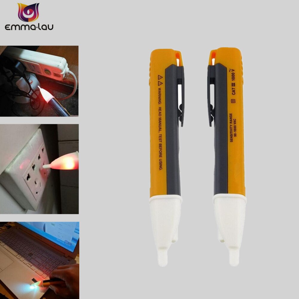 Socket Muur Stopcontact Voltage Detector Sensor Tester Elektrische Test Pen Led Voltage Straling Indicator 90-1000 V AC