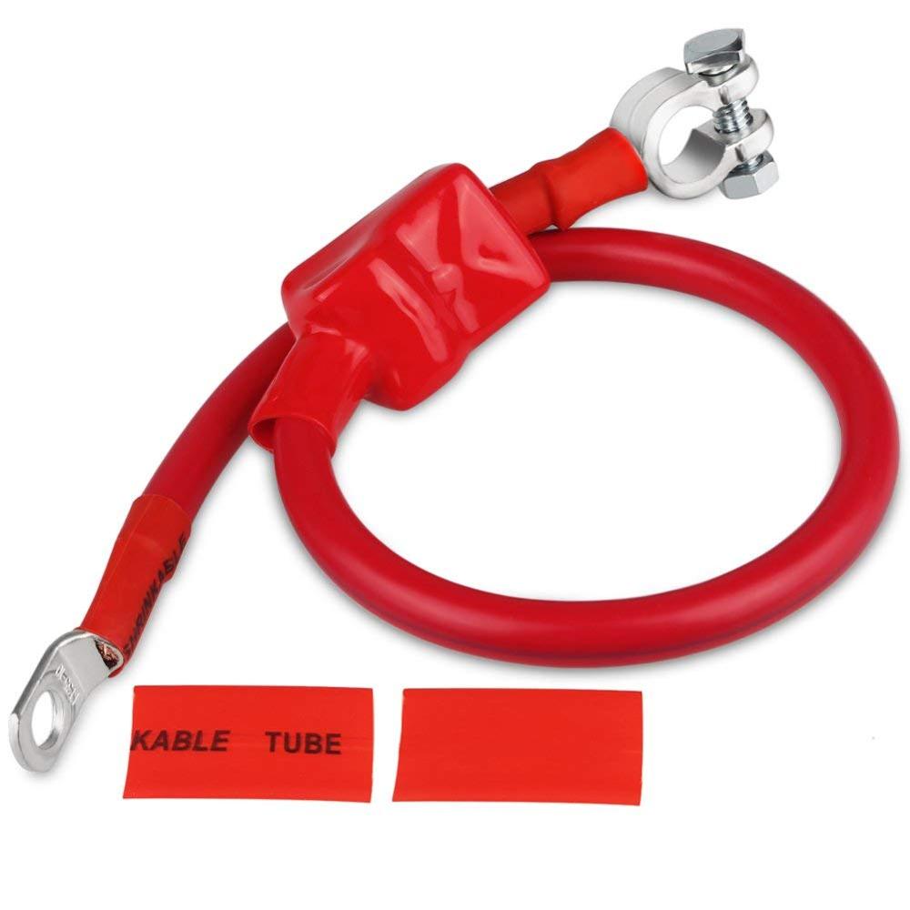 Positive Battery Cable Wire 2 AWG 2-Gauge 20 Inches with 2 melt adhesives Pure Copper Perfect Connection for Boat Yacht RV