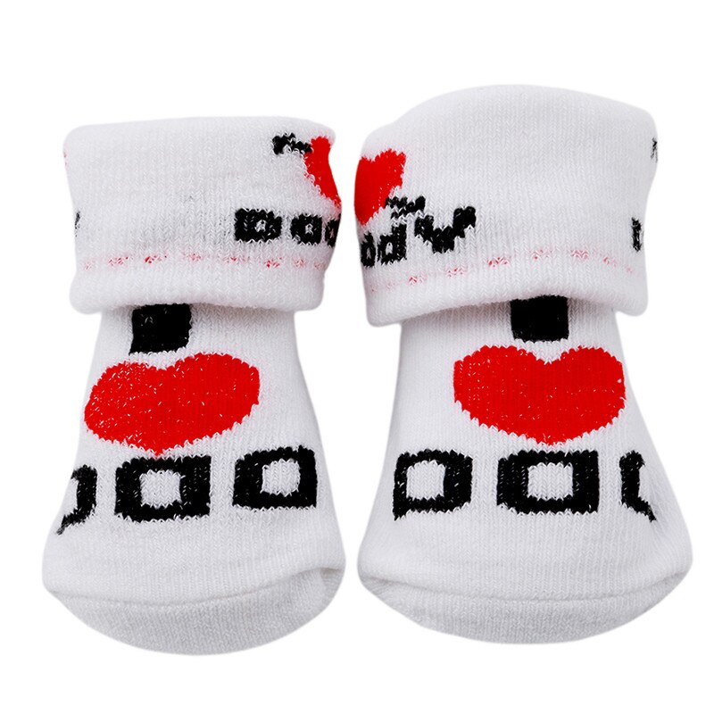 Baby Socks Rubber Slip-resistant Floor Socks Love Dad Love Mom Cartoon Kids Socks For Girls Boys 994604: dad