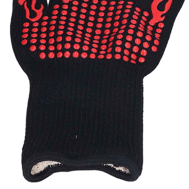 Grilling Gloves 5 Independent Finger Heat Resistant Gloves for Outdoor Barbecue