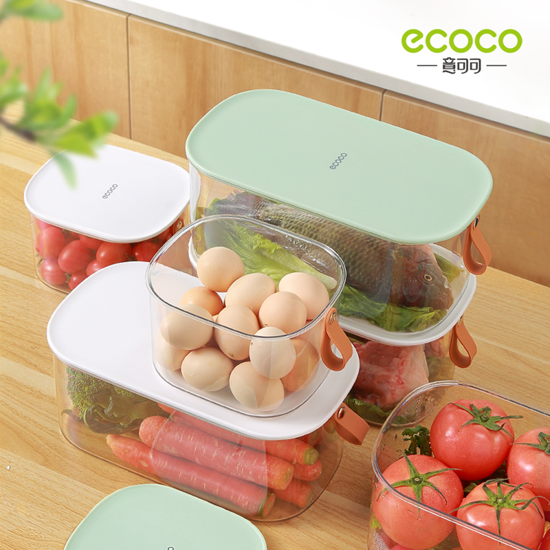 ECOCO Refrigerator Food Storage Containers with Lids Transparent Large Capacity Plastic Seal Tank Separate Vegetable Fresh Box
