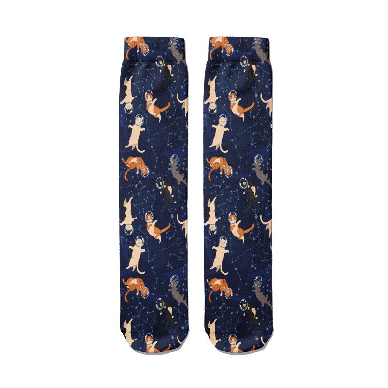 Chaussettes imprimées Shiba Inu pour femmes, chaussettes longues unisexes, décontractées, en coton, confortables, à la , drôles, chats, chiens, animaux, Harajuku: Style3