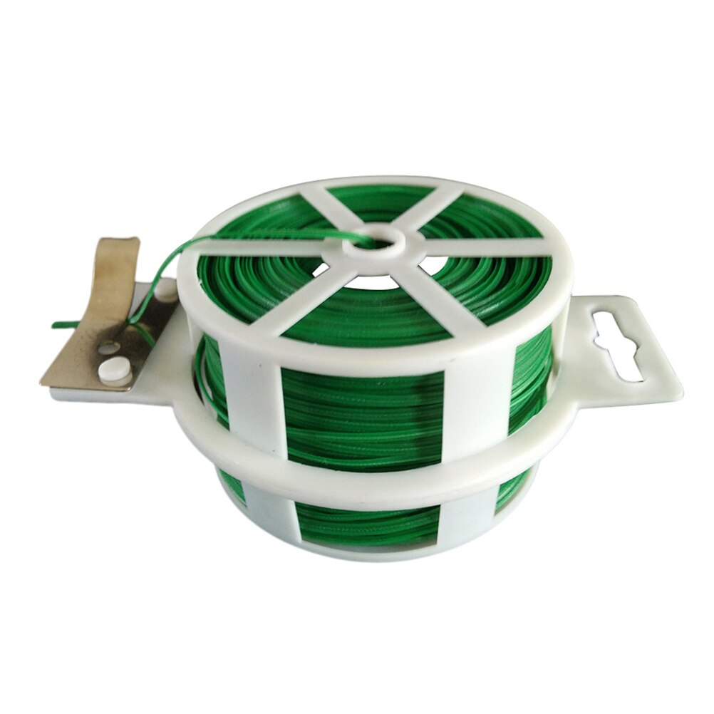 100 M Tuin Twist Tie Wire Cable Reel Met Cutter Tuinieren Plant Bush Bloem