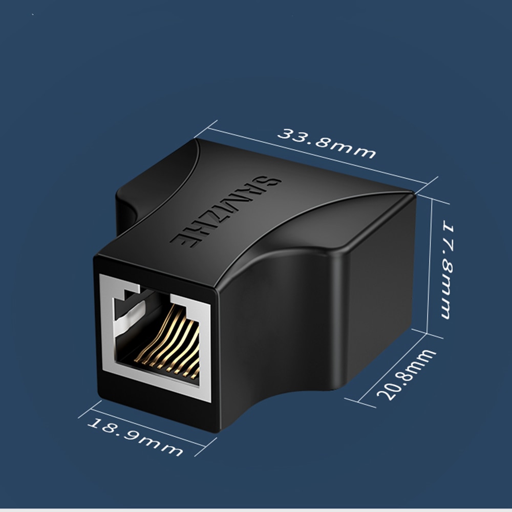 RJ45 Connector Ethernet Cable Adapter Lan Cable Extender Splitter Internet Cable Connection Female to Female 1 Input 2 Output