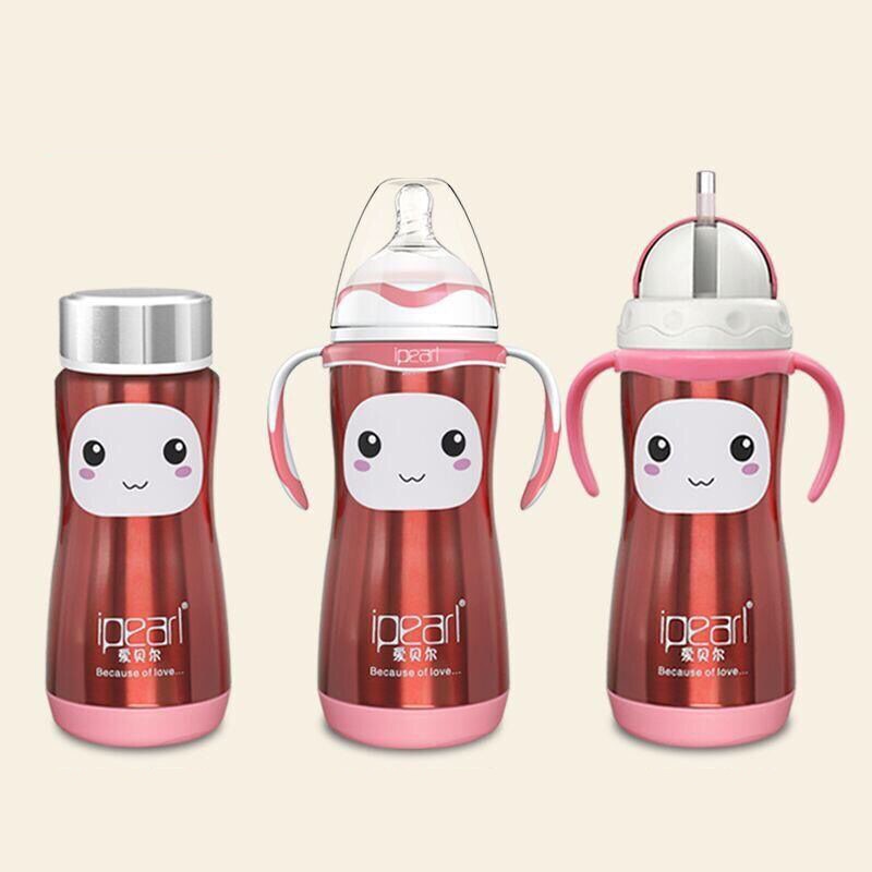 Rvs Babyfles Multifunctionele Thermos Cup Dual-Gebruik Zuigfles Met Stro Voor Pasgeborenen Baby Geïsoleerde Water Cup