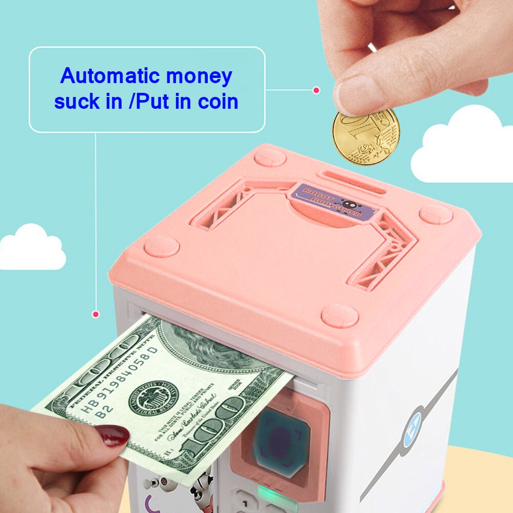 Fingerabdruck Elektronische Sparschwein ATM Passwort Geld Bargeld Münzen Spardose ATM Bank Sicher Kasten Automatische Ablagerung Banknote