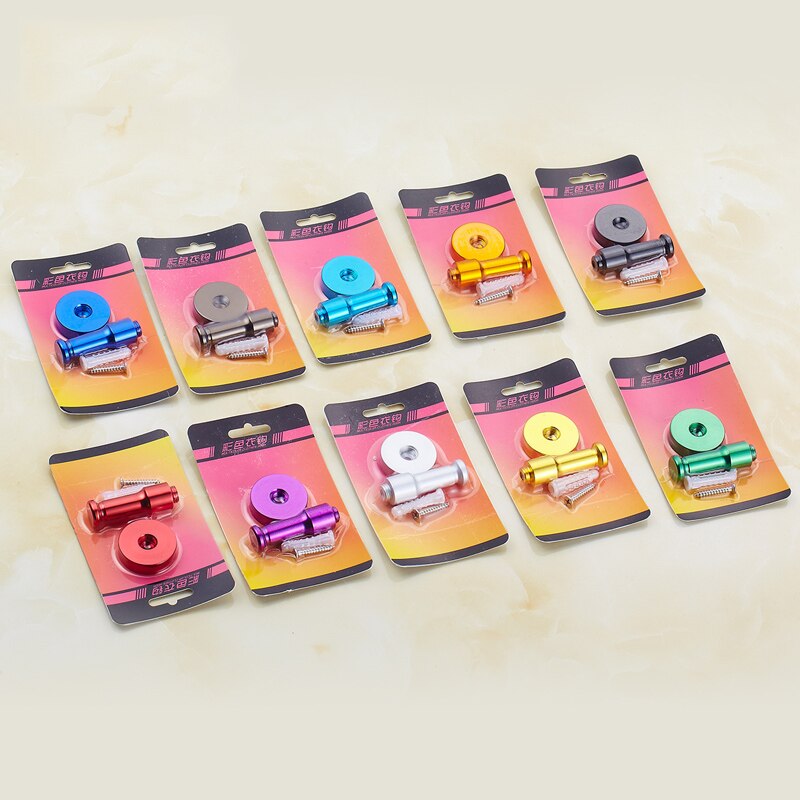 10 kleuren ruimte aluminium multi-color diy handdoek muur haak spijker badkamer keuken kleding sleutel kapstok tas hanger houder hj -0726