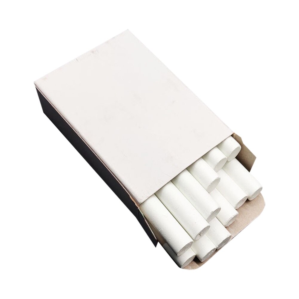 Juego de 12 palos de tiza para pizarra, Set de 12 palos de tiza no antipolvo, tizas de dibujo para pizarra, suministros escolares: Blanco