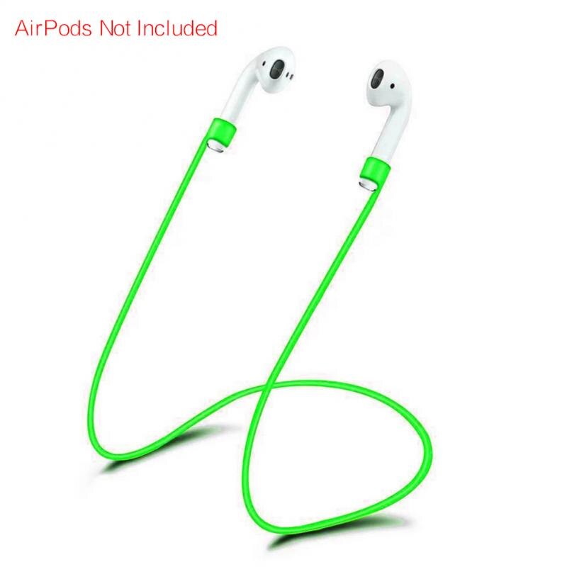 1PC For AirPods Silicone Anti-lost Neck Strap Wireless Earphone String Rope Headphone Cord Earphone Accessories: 55cm green