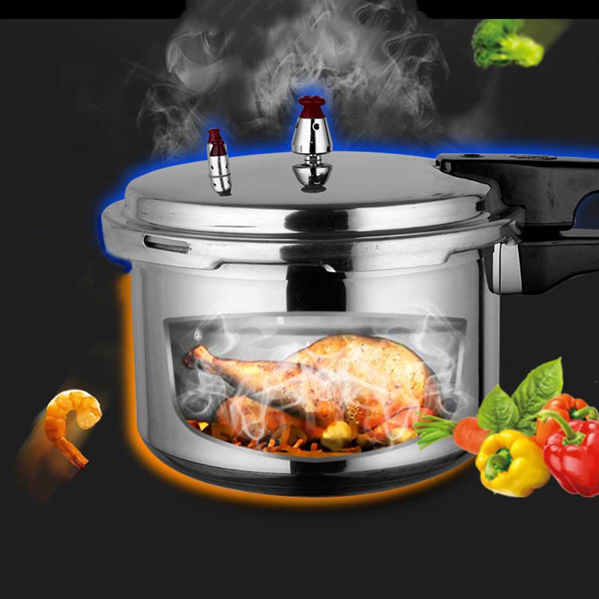Aluminium Alloy Kitchen Pressure Cooker Gas Stove Cooking Energy-saving Safety Protection Outdoor Camping Cookware