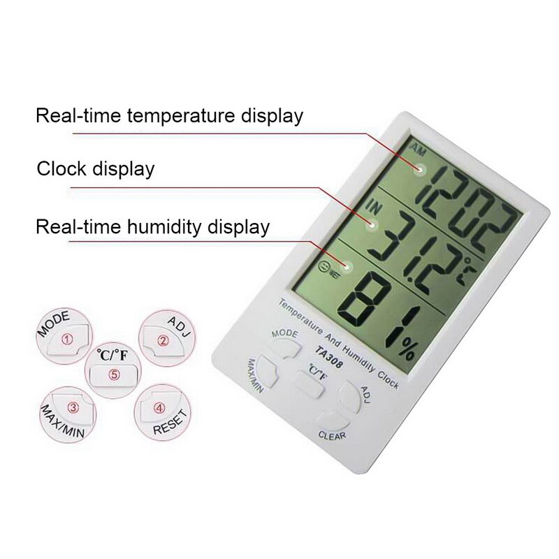 Digital Hygrometer Temperature Humidity Mini Monitor Sensor Meter LCD Electronic Indoor Outdoor Home Room Guage