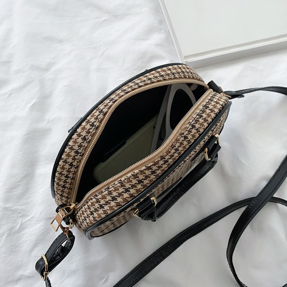 Mode Plaid Schoudertassen Vrouwen Koppeling Vintage Vrouwelijke Pu Doek Dames Crossbody Tassen Bolsos De Hombro De Las Mujeres