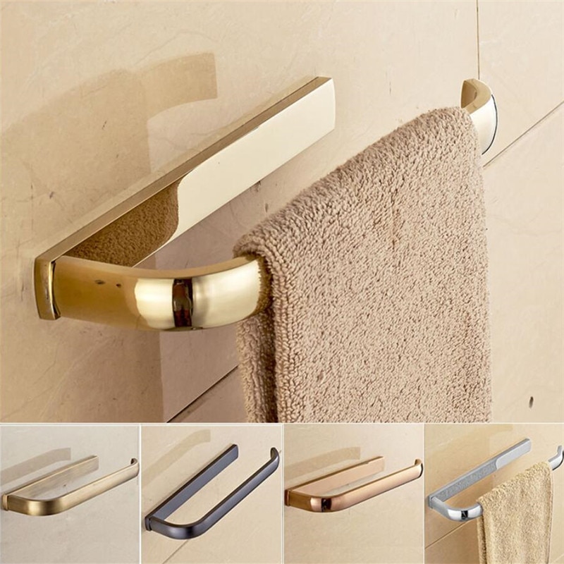 Bathroom Towel Ring Antique Brass/Chrome/Gold/Black Oil Brushed/Rose Gold Towel Holder Wall Mount Square Copper Bath Towel Rack