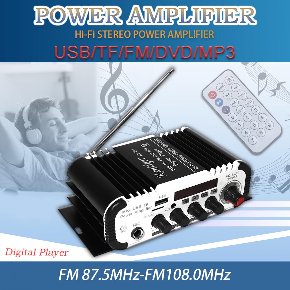 Auto Versterkers Hi-Fi Car Audio Eindversterker Fm Radio Speler Ondersteuning Sd/Usb/Dvd/MP3 Input Voor auto Motorfiets