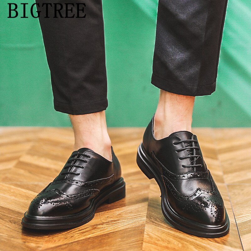 Italian Men Office Shoes Brogue Shoes Men Leather ... – Vicedeal