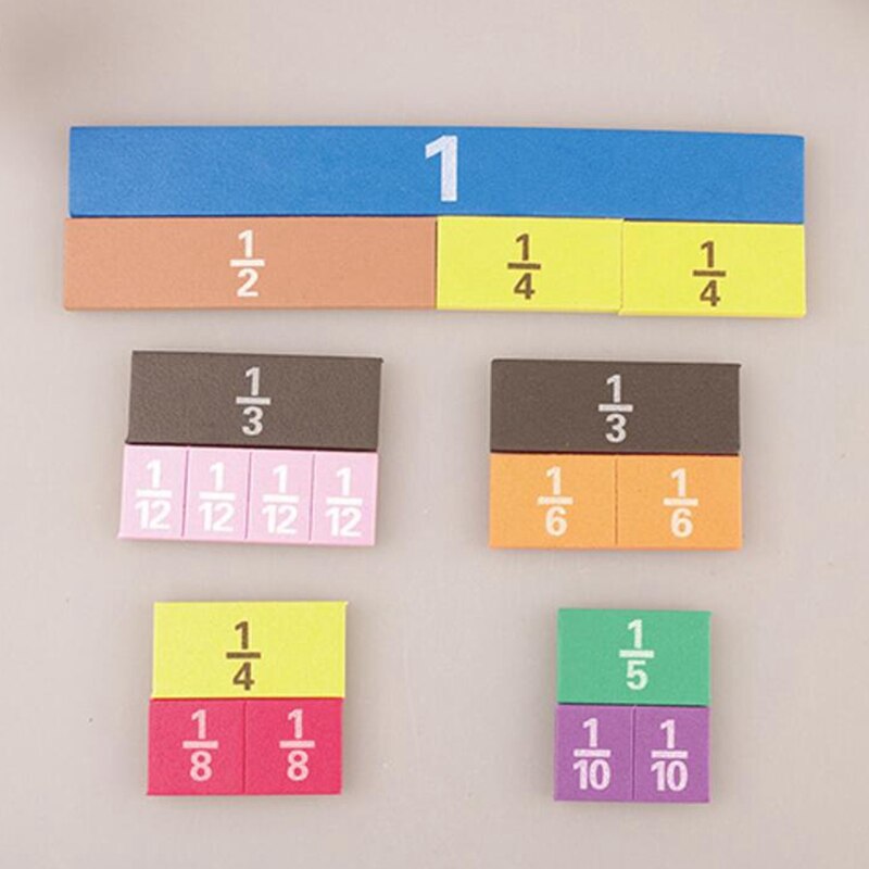 83 magnetische regenbogen-bruchteiler zum rechnen, mathespielzeug, bruchteiler, lernspiele für frühe mathematische fähigkeiten