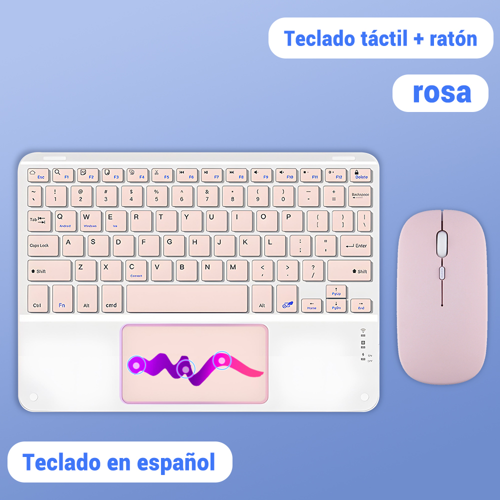 Kawaii Spur Pad drahtlose tastatur für ios Android Fenster Tablette für ipad Luft 4 Mini Profi spanisch arabisch koreanisch russisch tastatur: Blau