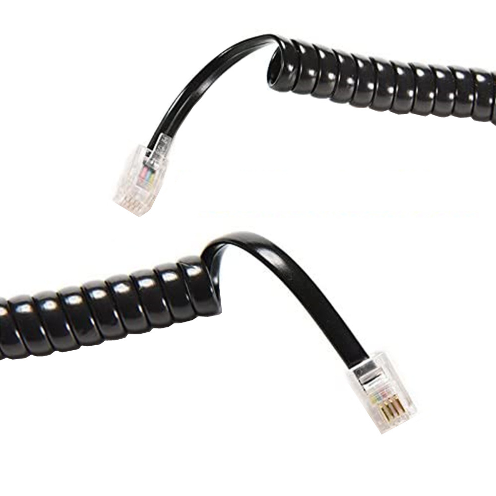 Rj9 4 p 4c telefontillbehör telefonsladd fast linje utrullad rullad fast telefonlursladd linje  rj11 rj22 kabel 2m/3m