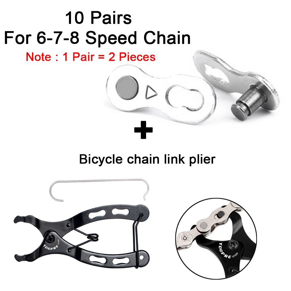 6/7/8/9/10/11 Speed Bicycle Chain Connector Lock Quick Link Master Bicycle Joint Cycling Parts Road Bike Magic Buckle: (6-7-8)s Chain Set