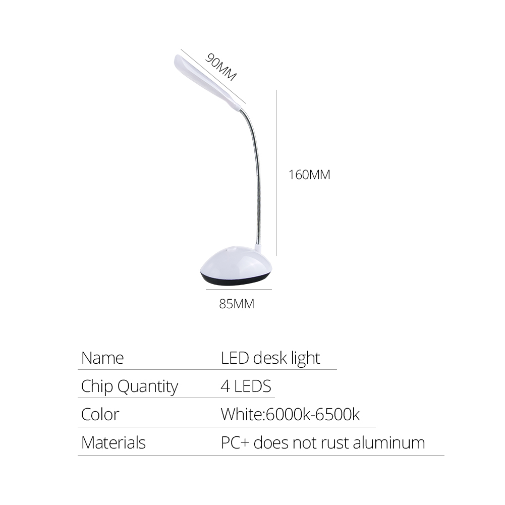 LED-bureaulamp Oogbescherming Leeslamp AAA-lamp op batterijen Opvouwbare creatieve tafellamp voor lezen Studeren Slaapkamer