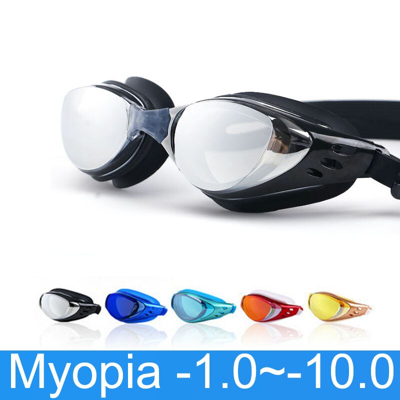 Prescription Myopia Swimming Glasses -1.0~-10 Waterproof Anti Fog Swim Eyewear Silicone Diopter Diving Goggles for Adults Kids