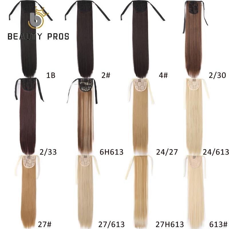 Lange Rechte Clip In Haar Staart Valse Haar Paardenstaart Haarstukje Met Haarspelden 22 "26Inch Synthetische Pony Tail Hair extensions