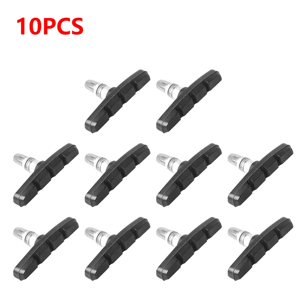 30-1Pcs Durable Bicycle Silent Brake Pads Cycling V Brake Holder Shoes Blocks Rubber 60MM Bike Parts For Mountain Folding Bikes: green