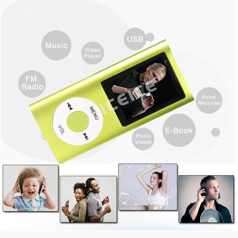 ICEICE 1.8 inch mp3 speler 16GB 32GB muziekspeler met fm radio video speler E-book speler MP3 met micro SD Card hifi MP 3 mp-3