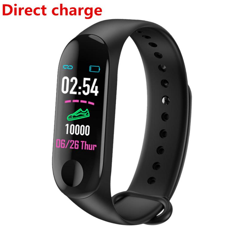 M3 Plus Smart Band Bluetooth Sport Fitness Tracker Stappenteller Smart Horloge Sport Hartslag Bloeddrukmeter Smart Armband: Direct charge black