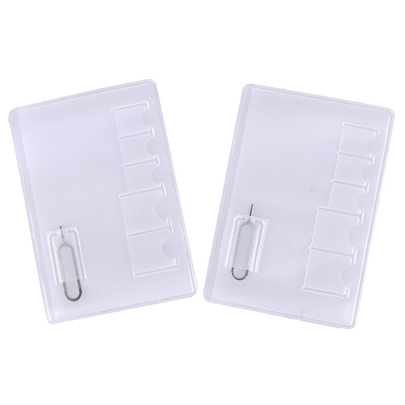 Caja de almacenamiento Universal para tarjeta Sim, fácil de llevar Protector Transparente, portátil, transparente, 6 uds.