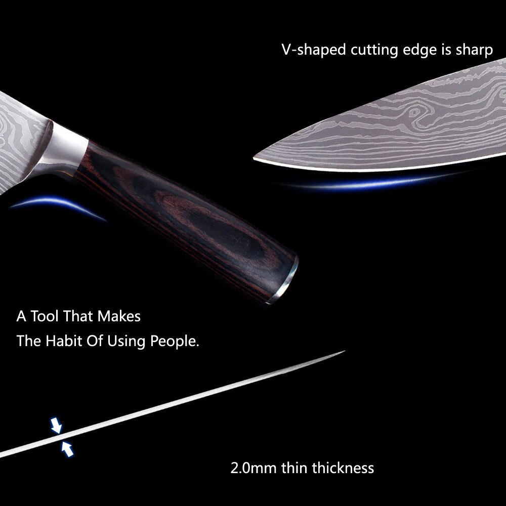 Keukenmessen Set Koksmes High Carbon Rvs Santoku Mes Sharp Hakmes Vleesmes Beste Keuze Voor Keuken