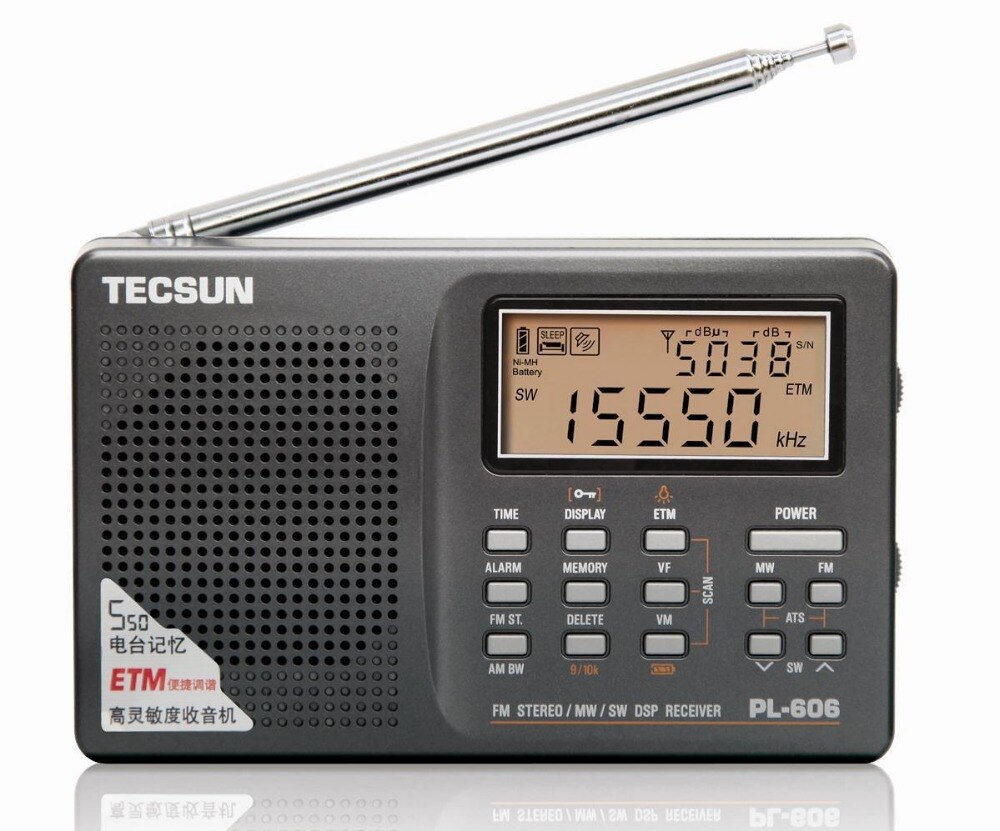 Tecsun PL-606 Digital PLL Portable Radio FM Stereo/LW/SW/MW DSP Receiver Internet Radio FM:64-108 MHz/LW: 153-513 kHz Radio
