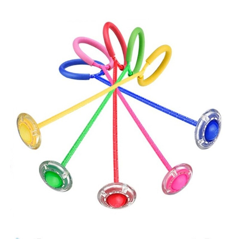Pelota de salto con cuerda y luz LED intermitente para niños, Juguete deportivo para el aire libre, entrenamiento de reacción