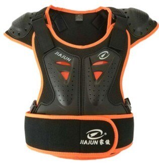 Kind Body Protector Armor motorjacks Motocross back shield mouwloos vest Spine Borst Beschermende gears Jas: orange / S