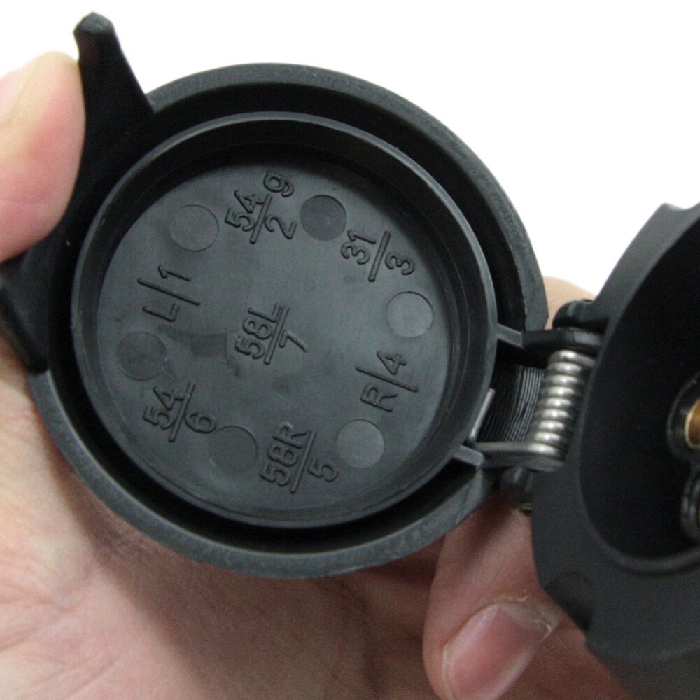 TIROL 7 Pin Trailer Socket Black frosted materials 7Pole Trailer Socket 12V Towbar Towing Socket N Type T22779a