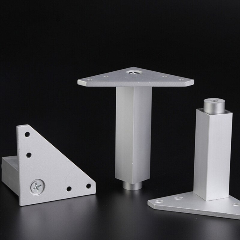 Height Adjustable Furniture Legs Feet Silver Stainless Steel Table Bed Sofa Level Feet Cabinet Legs Triangle