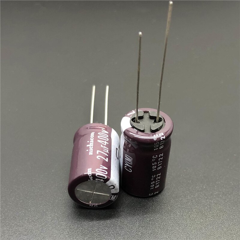 5 uds/50 Uds 27uF 400V NICHICON serie CY 12,5x20mm alta ondulación actual larga vida 400V27uF condensador electrolítico de aluminio